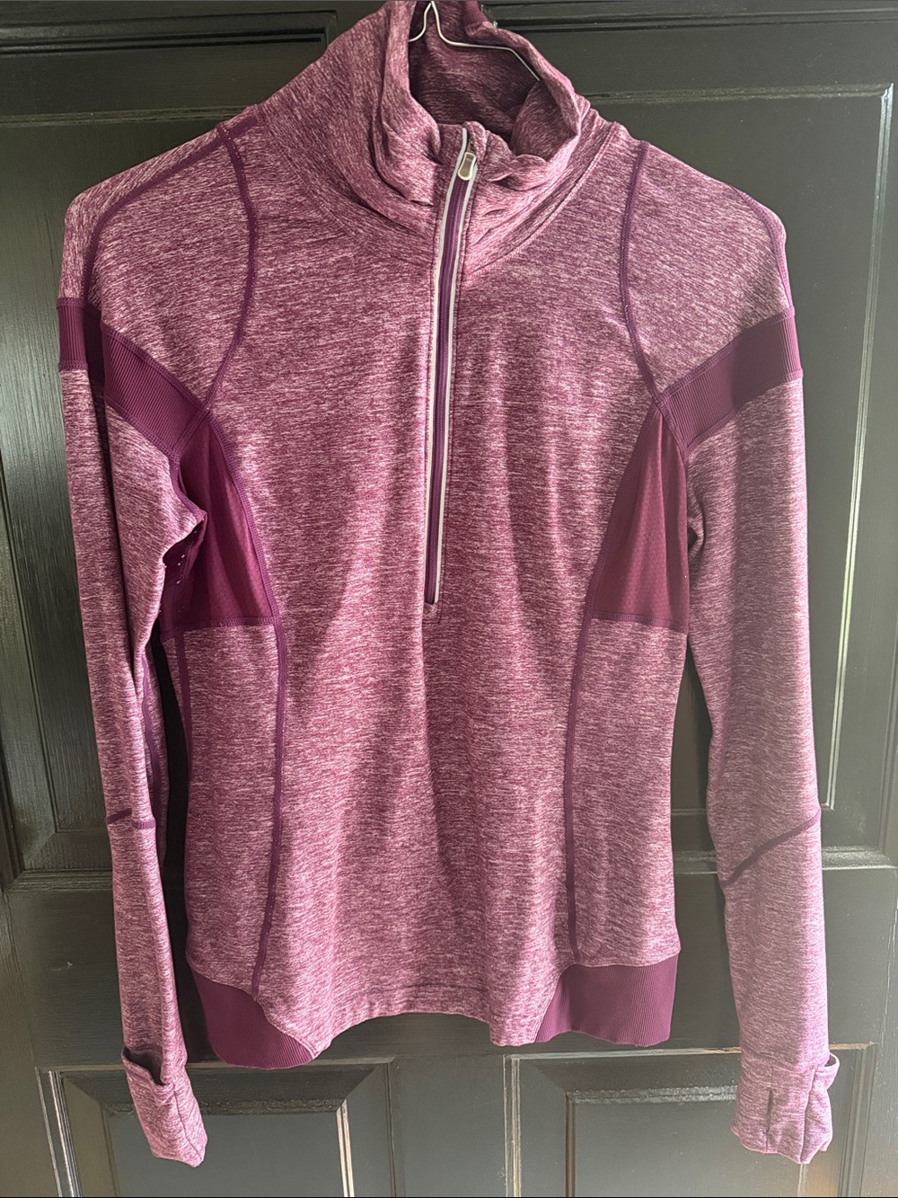 lululemon athletica Plum Heather Half-Zip Funnel Neck Top